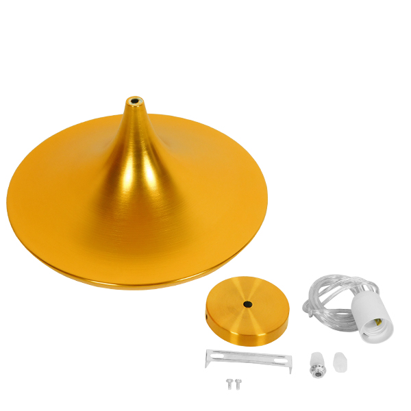 LEDTM® SHANGHAI 01545 Μοντέρνο Κρεμαστό Φωτιστικό Οροφής με Ντουί 1 x E27 AC 220-240V IP20 - Χρυσό - Μ37 x Π37 x Υ20cm - Image 6