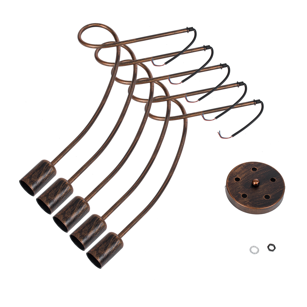 LEDTM® PAULELI 01564 Μοντέρνο Φωτιστικό Οροφής με Ντουί 5 x E27 AC 220-240V IP20 - Χάλκινο - Μ80 x Π80 x Υ40cm - Image 11