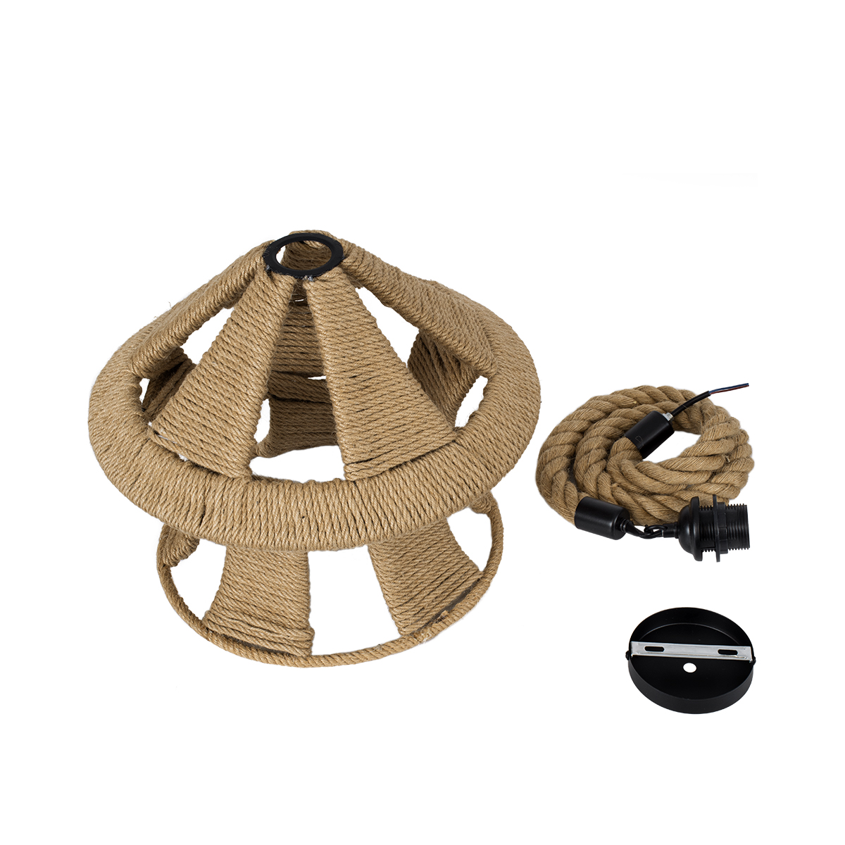 LEDTM® SOLITARIO 01606 Boho Κρεμαστό Φωτιστικό Οροφής με Ντουί 1 x E27 AC 220-240V IP20 - Μπεζ - Μ36 x Π36 x Y30cm - Image 11