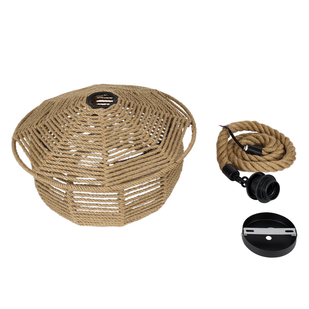 LEDTM® SPIRIT 01607 Boho Κρεμαστό Φωτιστικό Οροφής με Ντουί 1 x E27 AC 220-240V IP20 - Μπεζ - Μ35 x Π35 x Y30cm - Image 11
