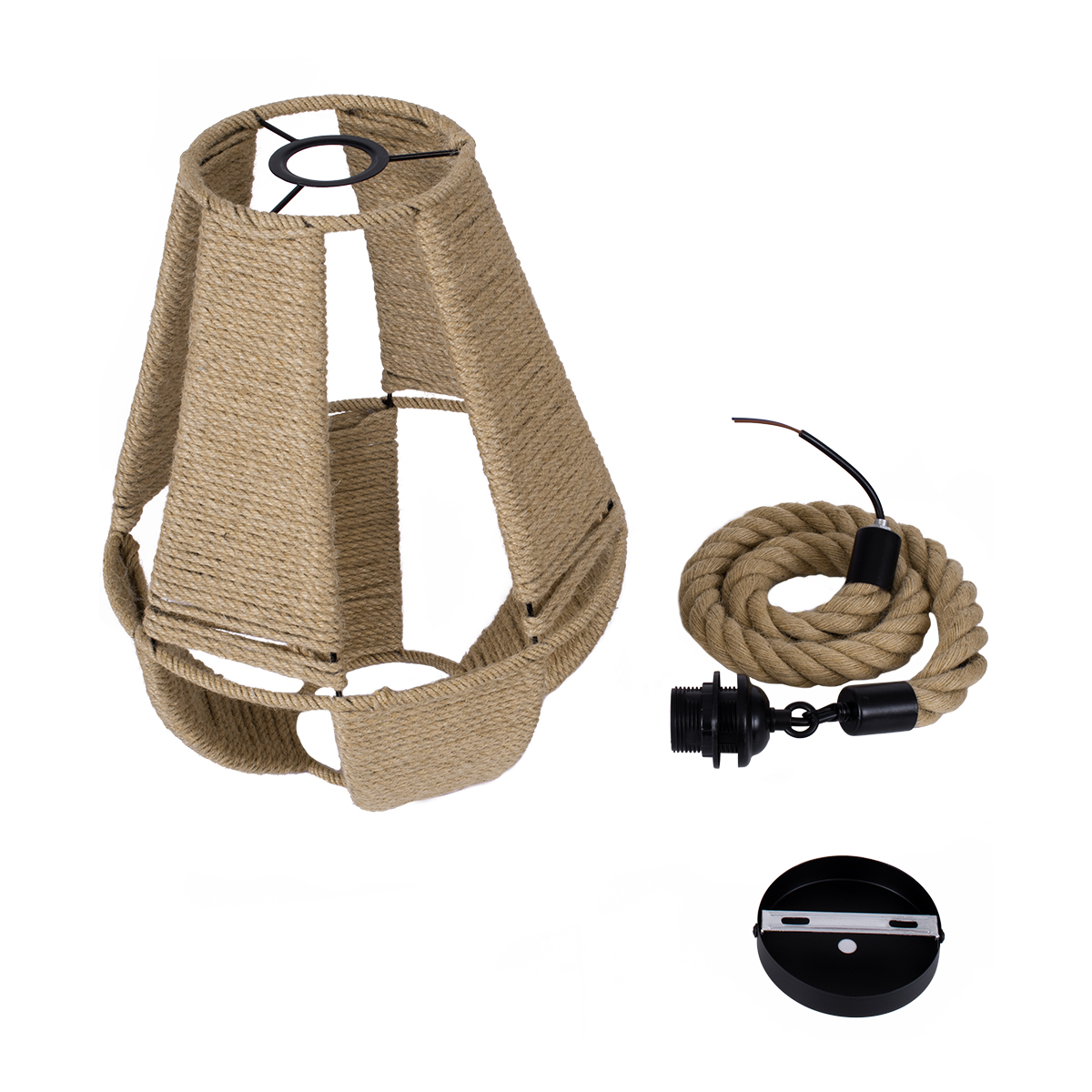 LEDTM® POLIA 01608 Boho Κρεμαστό Φωτιστικό Οροφής με Ντουί 1 x E27 AC 220-240V IP20 - Μπεζ - Μ30 x Π30 x Y42cm - Image 11