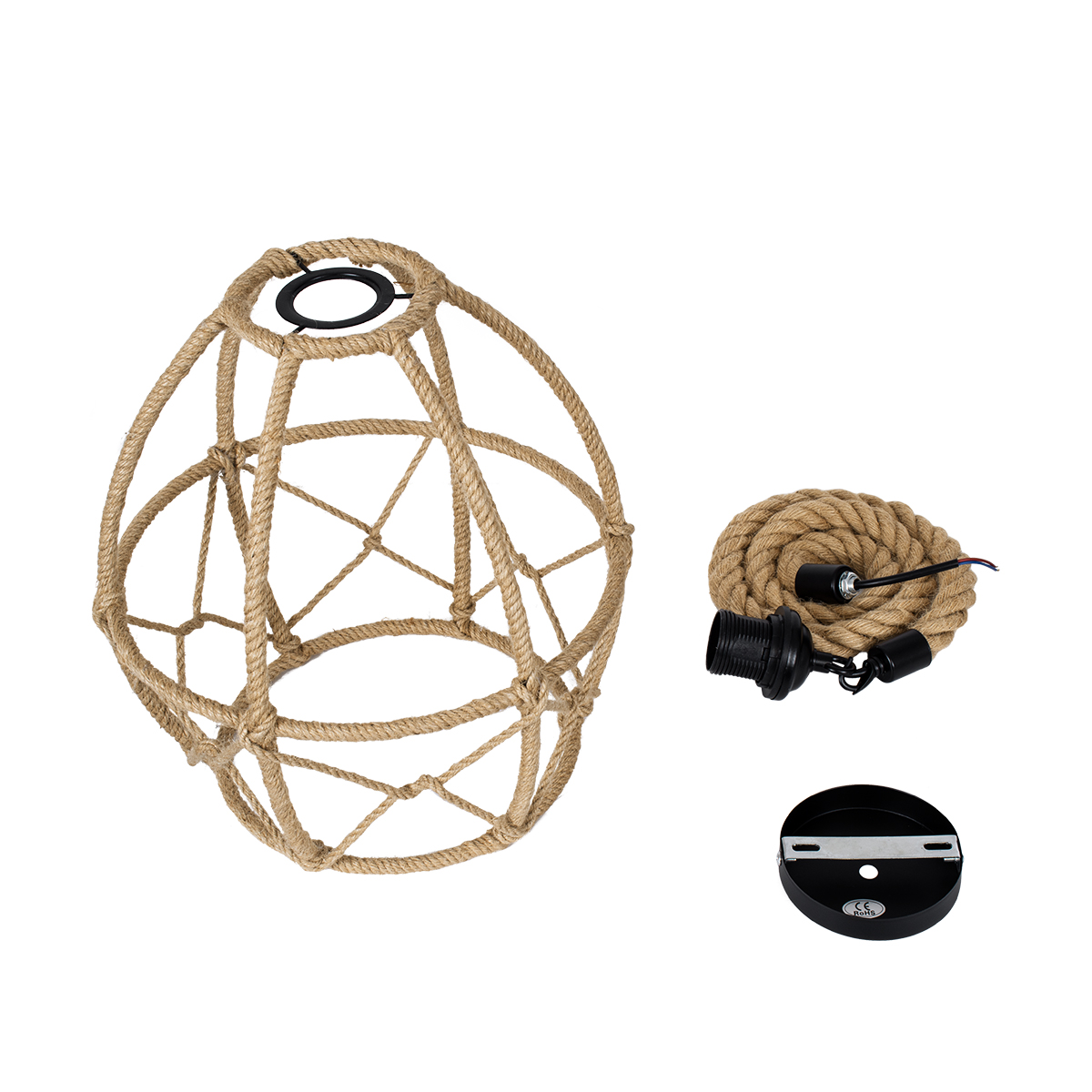 LEDTM® TELAN 01615 Vintage Κρεμαστό Φωτιστικό Οροφής με Ντουί 1 x E27 AC 220-240V IP20 - Μπεζ - Μ30 x Π30 x Υ38cm - Image 11
