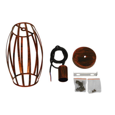 LEDTM® ZEBRA 01639 Vintage Κρεμαστό Φωτιστικό Οροφής με Ντουί 1 x E27 AC 220-240V IP20 - Χάλκινο - Μ15 x Π15 x Y15cm - Image 8