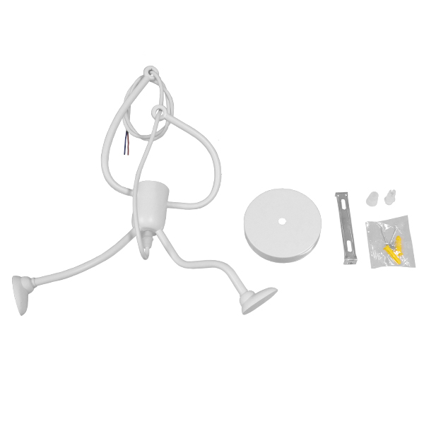 LEDTM® LITTLE MAN 01651 Μοντέρνο Κρεμαστό Φωτιστικό Οροφής με Ντουί 1 x E27 AC 220-240V IP20 - Λευκό - Μ20 x Π20 x Υ40cm - Image 7