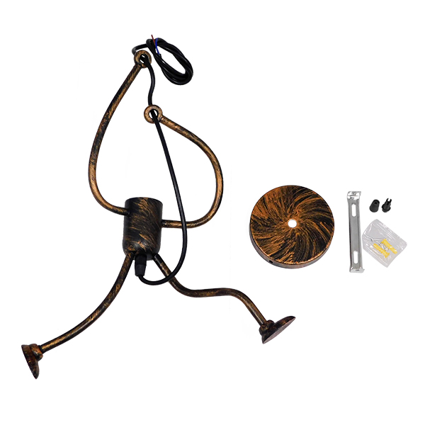 LEDTM® LITTLE MAN 01653 Μοντέρνο Κρεμαστό Φωτιστικό Οροφής με Ντουί 1 x E27 AC 220-240V IP20 - Χάλκινο - Μ20 x Π20 x Υ40cm - Image 7