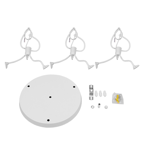 LEDTM® LITTLE MAN 01654 Μοντέρνο Κρεμαστό Φωτιστικό Οροφής με Ντουί 3 x E27 AC 220-240V IP20 - Λευκό - Μ45 x Π45 x Υ40cm - Image 7