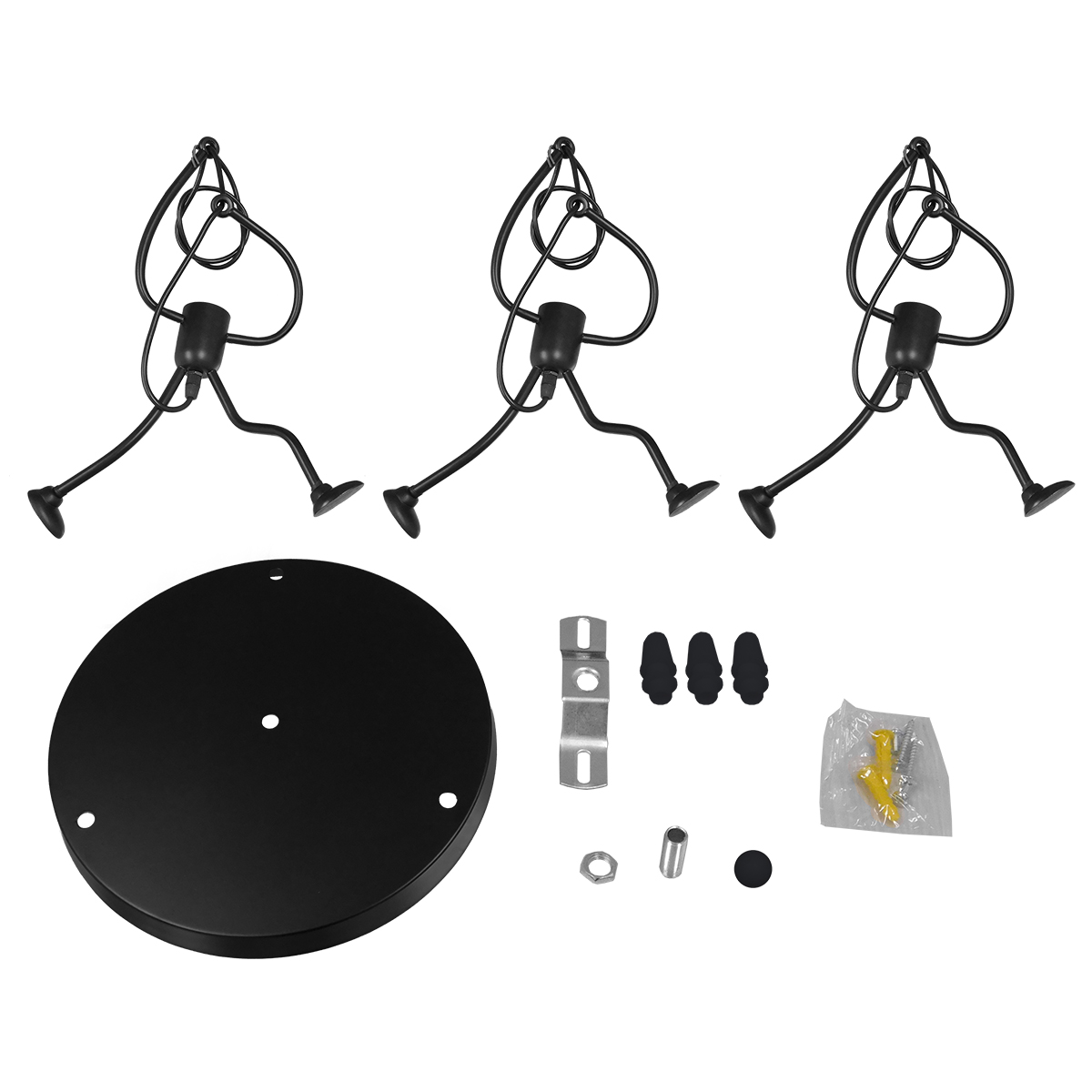 LEDTM® FIGURE 10001655 Παιδικό Κρεμαστό Φωτιστικό Οροφής με Ντουί 3 x E27 AC 220-240V IP20 - Μαύρο - Μ45 x Π45 x Υ40cm - Image 7