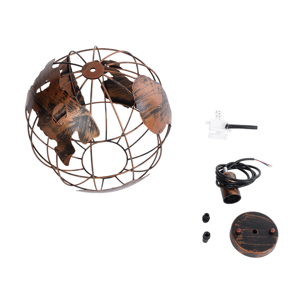 LEDTM® EARTH 01662 Vintage Κρεμαστό Φωτιστικό Οροφής με Ντουί 1 x E27 AC 220-240V IP20 - Χάλκινο - Μ30 x Π30 x Y30cm - Image 11