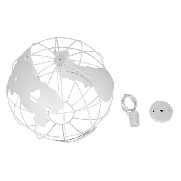 LEDTM® EARTH 01664 Vintage Κρεμαστό Φωτιστικό Οροφής με Ντουί 1 x E27 AC 220-240V IP20 - Λευκό - Μ40 x Π40 x Y40cm - Image 8