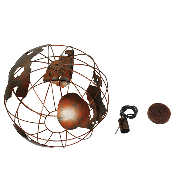 LEDTM® EARTH 01665 Vintage Κρεμαστό Φωτιστικό Οροφής με Ντουί 1 x E27 AC 220-240V IP20 - Χάλκινο - Μ40 x Π40 x Y40cm - Image 7