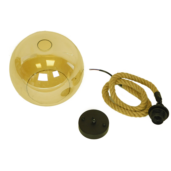 LEDTM® LENHAM 01668 Μοντέρνο Κρεμαστό Φωτιστικό Οροφής με Ντουί 1 x E27 AC 220-240V IP20 - Μπεζ & Μελί - Μ25 x Π25 x Y25cm - Image 9