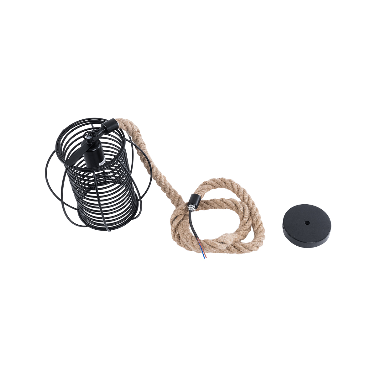LEDTM® ORVAL 01689 Μοντέρνο Κρεμαστό Φωτιστικό Οροφής με Ντουί 1 x E27 AC 220-240V IP20 - Μαύρο & Μπεζ - Μ20 x Π20 x Υ20cm - Image 10