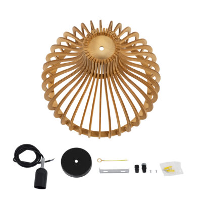 LEDTM® SCANDINAVIA 01697 Boho Κρεμαστό Φωτιστικό Οροφής με Ντουί 1 x E27 AC 220-240V IP20 - Μπεζ Καφέ - Μ35 x Π35 x Υ35cm - Image 11