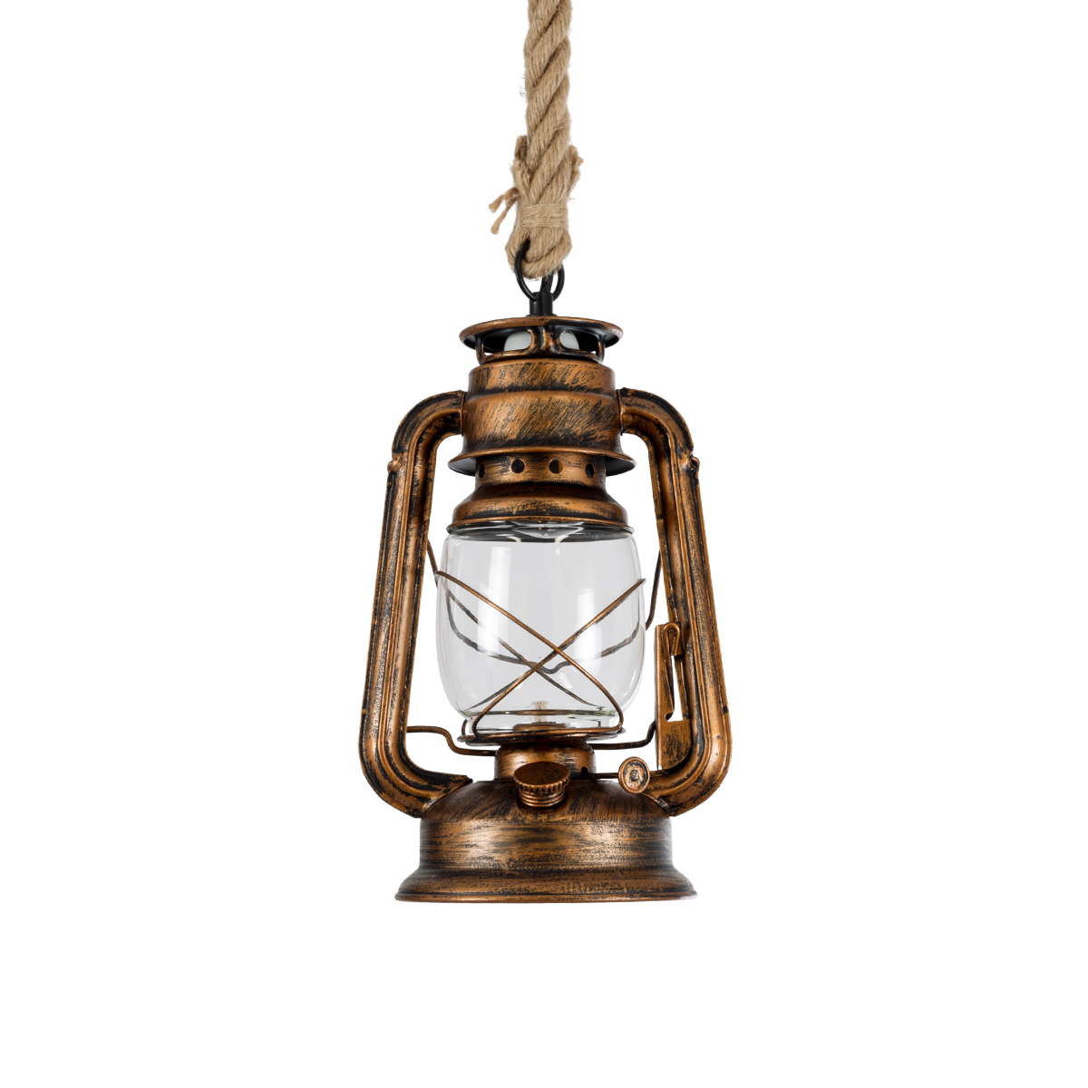 LEDTM® BARBAROSSA 01706 Vintage Κρεμαστό Φωτιστικό Οροφής με Ντουί 1 x E27 AC 220-240V IP20 - Χάλκινο Εφέ Σκουριάς - Μ18 x Π18 x Υ28cm - Image 2