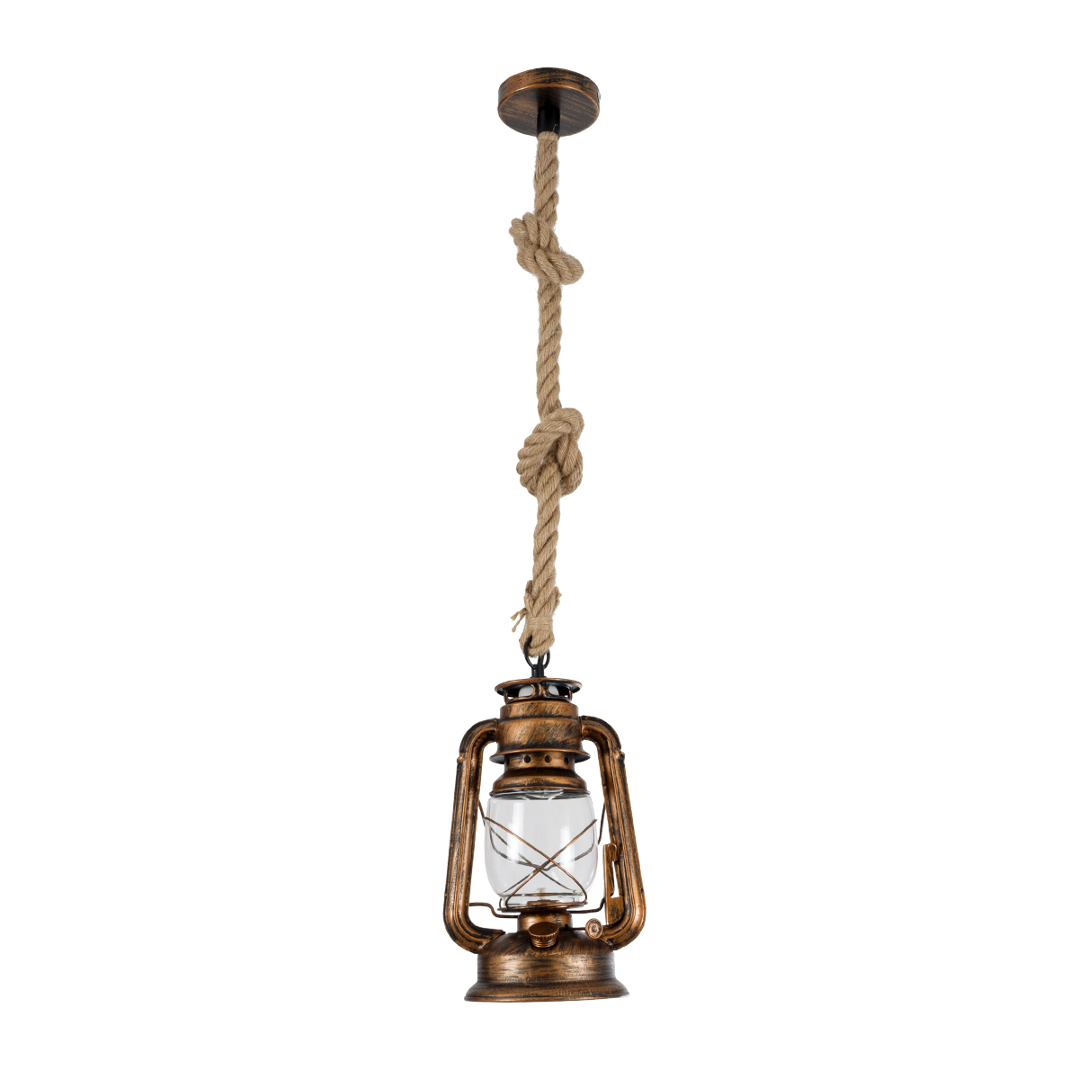 LEDTM® BARBAROSSA 01706 Vintage Κρεμαστό Φωτιστικό Οροφής με Ντουί 1 x E27 AC 220-240V IP20 - Χάλκινο Εφέ Σκουριάς - Μ18 x Π18 x Υ28cm - Image 4