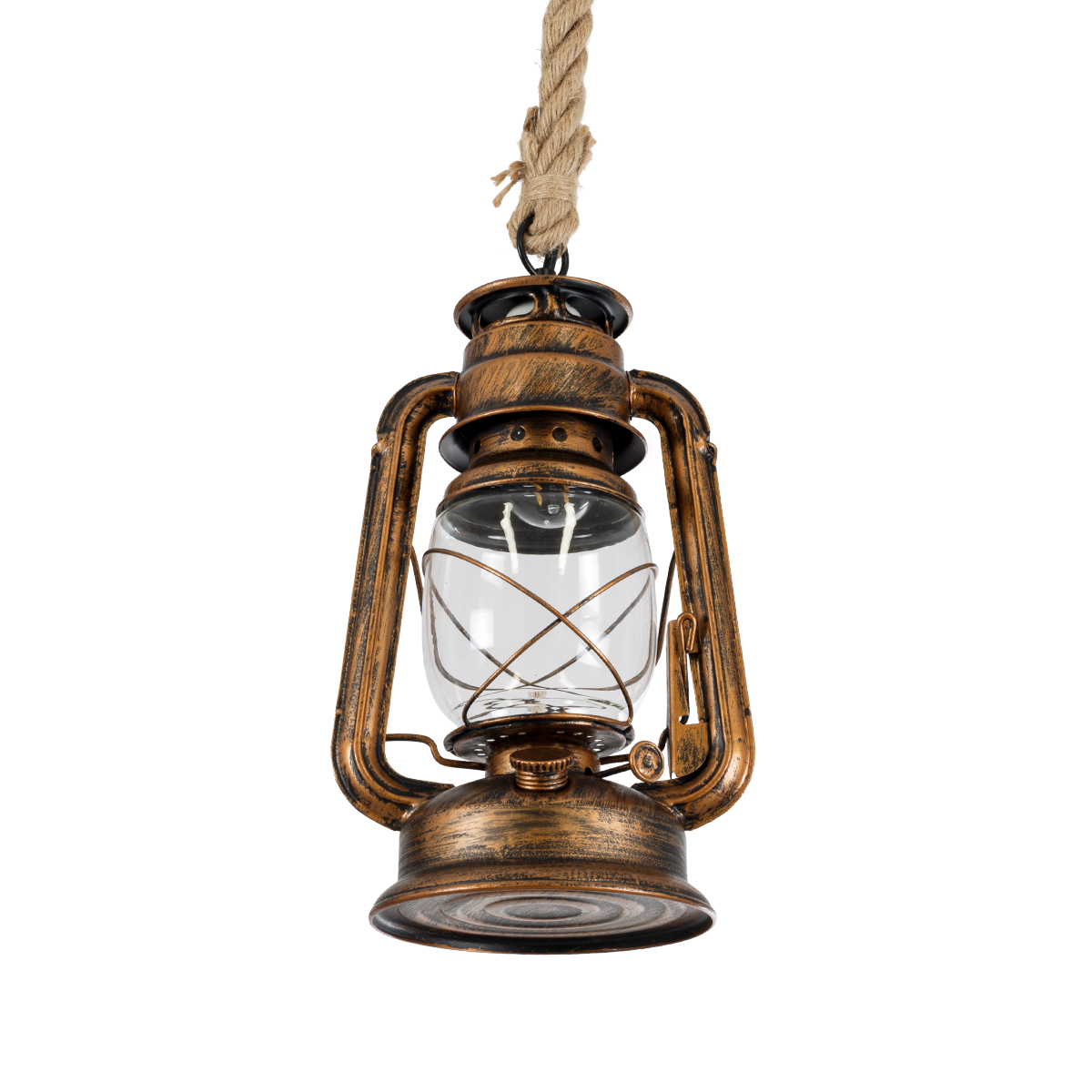 LEDTM® BARBAROSSA 01706 Vintage Κρεμαστό Φωτιστικό Οροφής με Ντουί 1 x E27 AC 220-240V IP20 - Χάλκινο Εφέ Σκουριάς - Μ18 x Π18 x Υ28cm - Image 5