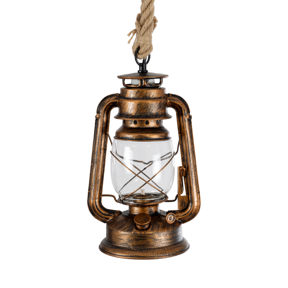 LEDTM® BARBAROSSA 01706 Vintage Κρεμαστό Φωτιστικό Οροφής με Ντουί 1 x E27 AC 220-240V IP20 - Χάλκινο Εφέ Σκουριάς - Μ18 x Π18 x Υ28cm - Image 6