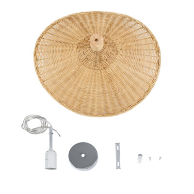 LEDTM® CUBA 01717 Boho Κρεμαστό Φωτιστικό Οροφής με Ντουί 1 x E27 AC 220-240V IP20 - Μπεζ - Μ43 x Π43 x Υ30cm - Image 12