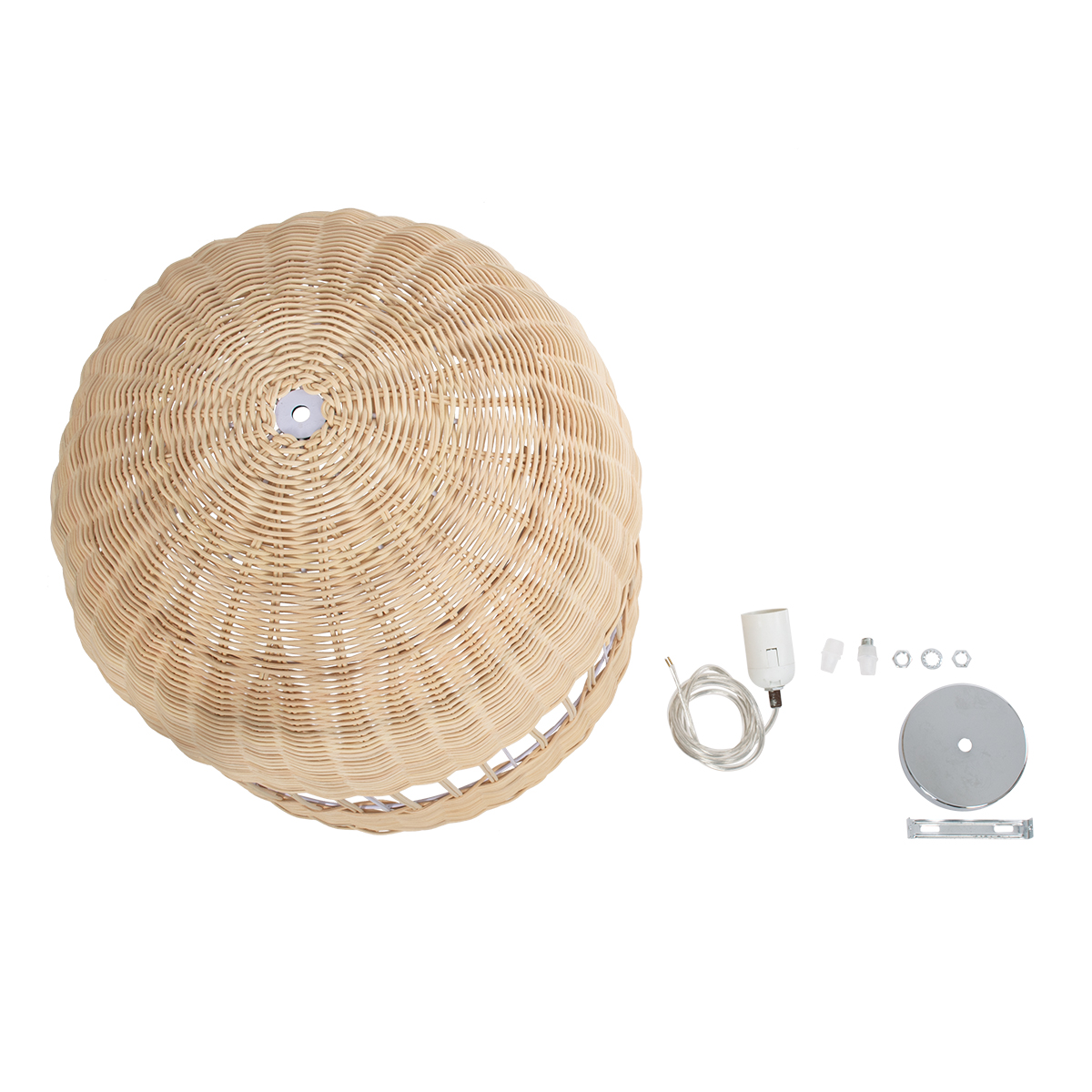 LEDTM® LUCIA 01725 Boho Κρεμαστό Φωτιστικό Οροφής με Ντουί 1 x E27 AC 220-240V IP20 - Μπεζ - Μ40 x Π40 x Y34cm - Image 11
