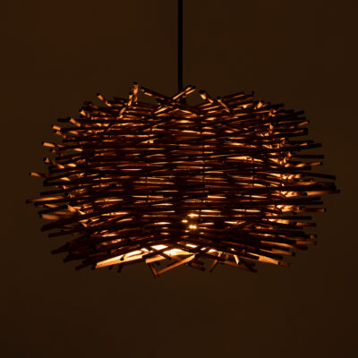 LEDTM® MINORCA 01732 Boho Κρεμαστό Φωτιστικό Οροφής με Ντουί 1 x E27 AC 220-240V IP20 - Καφέ - Μ30 x Π30 x Υ18cm - Image 3