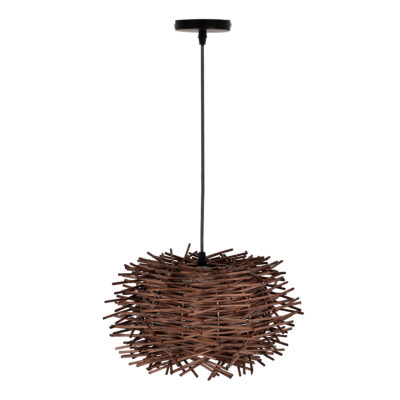 LEDTM® MINORCA 01732 Boho Κρεμαστό Φωτιστικό Οροφής με Ντουί 1 x E27 AC 220-240V IP20 - Καφέ - Μ30 x Π30 x Υ18cm - Image 4