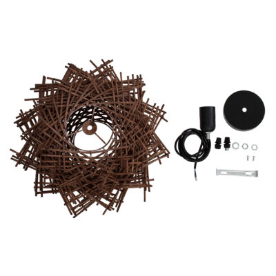 LEDTM® MINORCA 01733 Boho Κρεμαστό Φωτιστικό Οροφής με Ντουί 1 x E27 AC 220-240V IP20 - Καφέ - Μ35 x Π35 x Υ23cm - Image 11