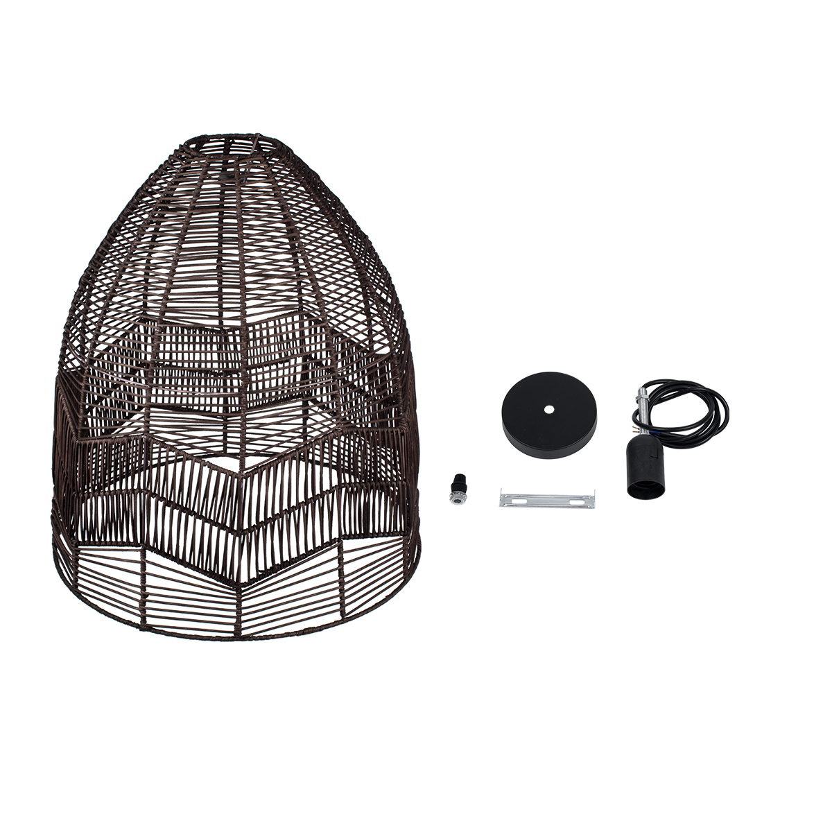LEDTM® ALOHA 01752 Boho Κρεμαστό Φωτιστικό Οροφής με Ντουί 1 x E27 AC 220-240V IP20 - Καφέ - Μ45 x Π45 x Υ48cm - Image 11