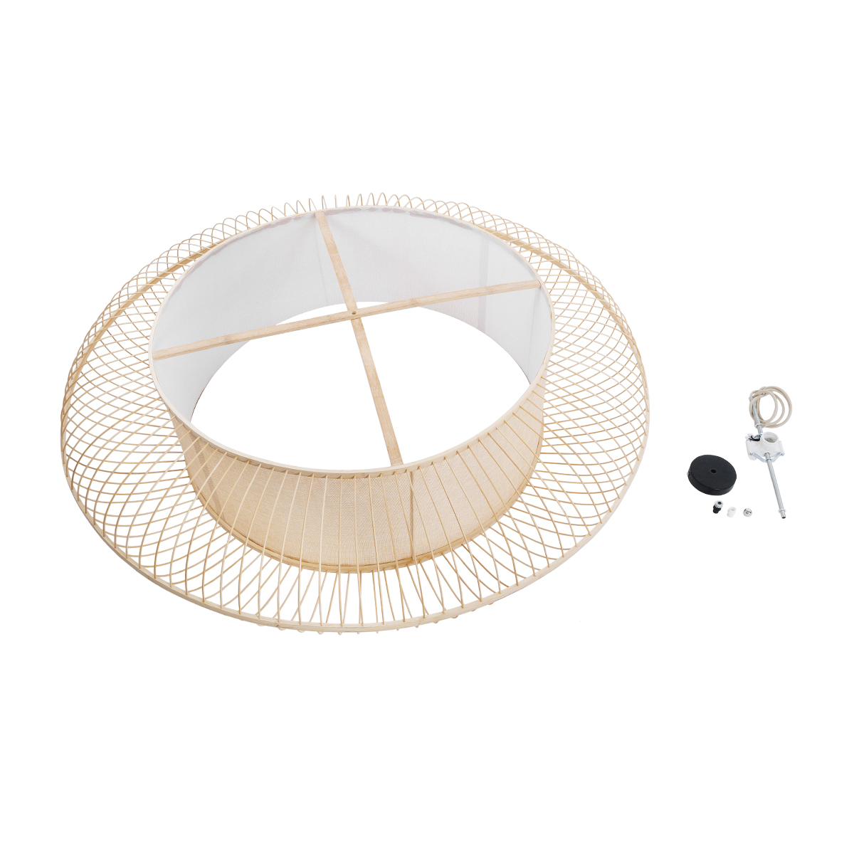 LEDTM® HIBISCUS 01782 Boho Κρεμαστό Φωτιστικό Οροφής με Ντουί 3 x E27 AC 220-240V IP20 - Μπεζ - Μ120 x Π120 x Y31cm - Image 11