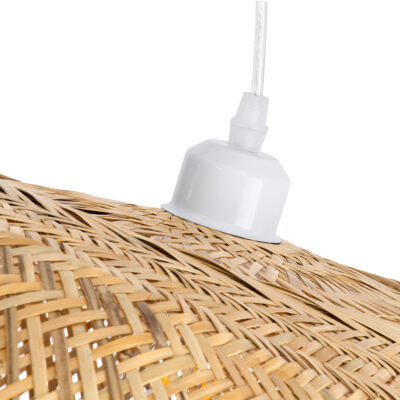 LEDTM® CARIBBEAN 01784 Μοντέρνο Κρεμαστό Φωτιστικό Πλέγμα Μονόφωτο 1 x E27 IP20 Μπεζ Ξύλο - Μ80 x Π80 x Υ35cm - Image 7