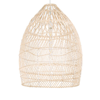LEDTM® MALIBU 01810 Boho Κρεμαστό Φωτιστικό Καμπάνα Μονόφωτο 1 x E27 IP20 Μπεζ Ξύλο - Μ57 x Π57 x Υ75cm - Image 4
