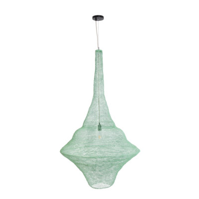 LEDTM® KENTUCKY 01879 Vintage Κρεμαστό Φωτιστικό Πλέγμα Μονόφωτο 1 x E27 IP20 Τιρκουάζ Μέταλλο - Μ80 x Π80 x Υ140cm - Image 4