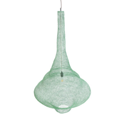 LEDTM® KENTUCKY 01879 Vintage Κρεμαστό Φωτιστικό Πλέγμα Μονόφωτο 1 x E27 IP20 Τιρκουάζ Μέταλλο - Μ80 x Π80 x Υ140cm - Image 7