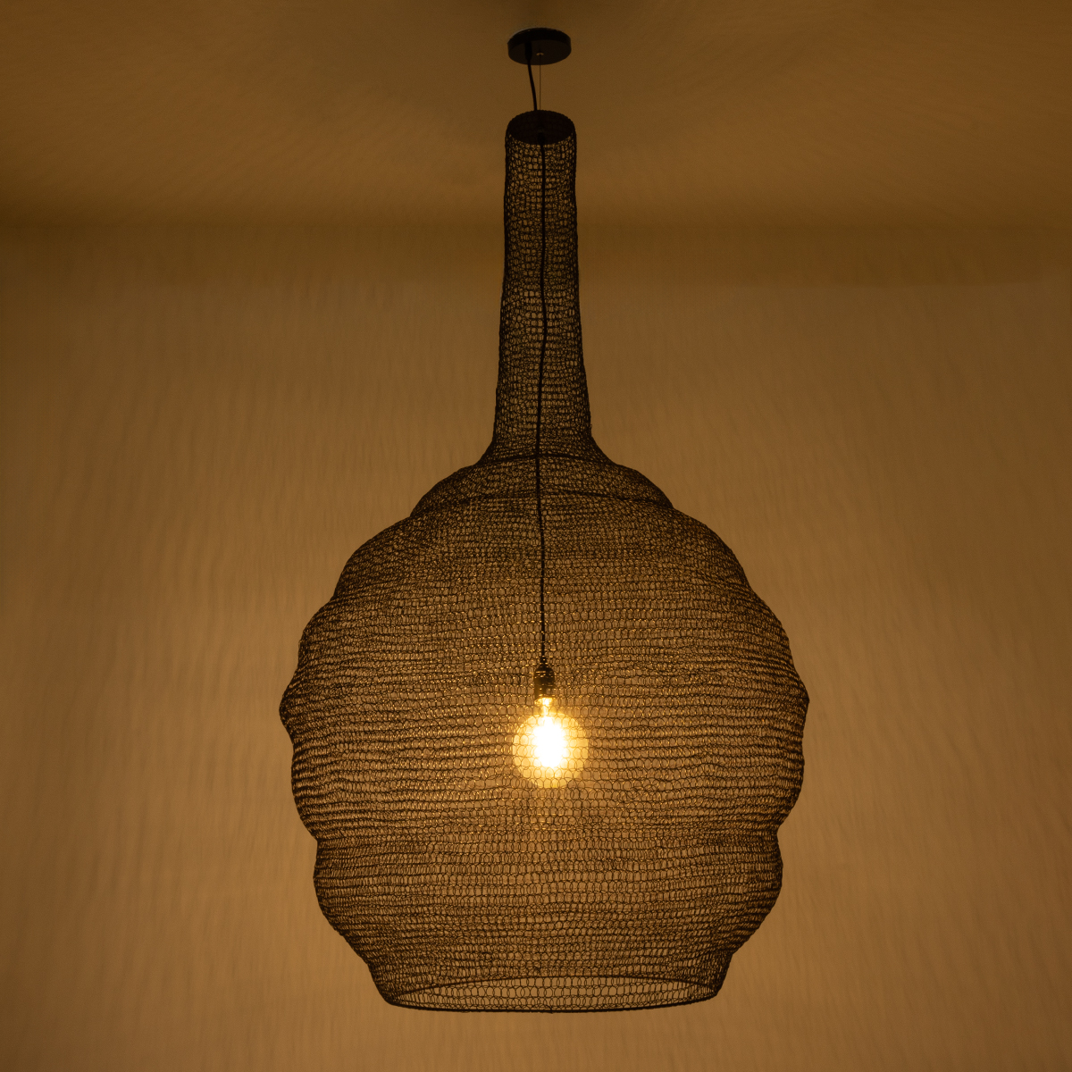 LEDTM® KENTUCKY 01887 Vintage Κρεμαστό Φωτιστικό Οροφής με Ντουί 1 x E27 AC 220-240V IP20 - Καφέ - Μ90 x Π90 x Υ150cm - Image 3