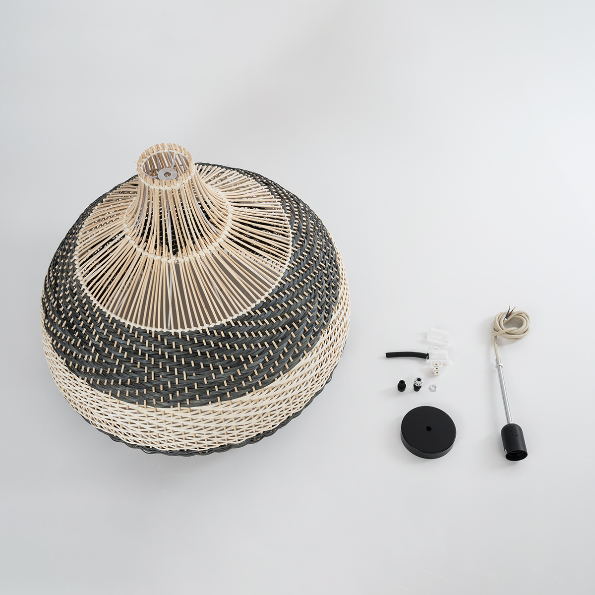 LEDTM® BARBADOS 01947 Boho Κρεμαστό Φωτιστικό Οροφής με Ντουί 1 x E27 AC 220-240V IP20 - Μπεζ & Λαδί - Μ60 x Π60 x Υ60cm - Image 11