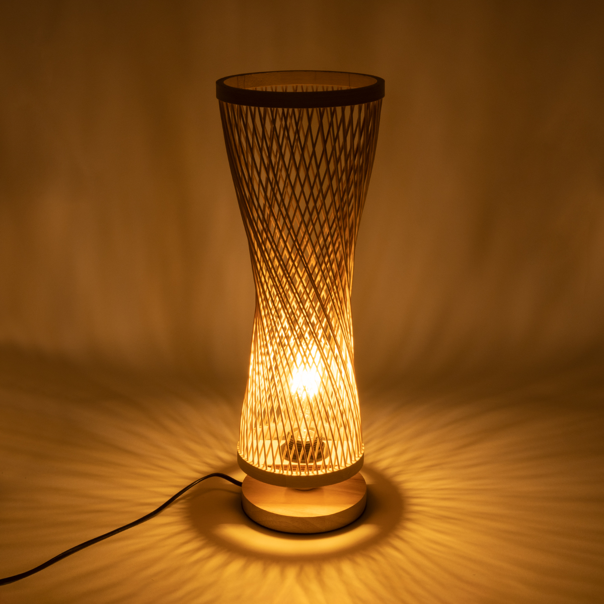 LEDTM® ROWAN 01994 Boho Επιτραπέζιο Φωτιστικό Πορτατίφ με Ντουί 1 x E27 AC 220-240V IP20 - Μπεζ - Μ17 x Π17 x Υ42cm - Image 8