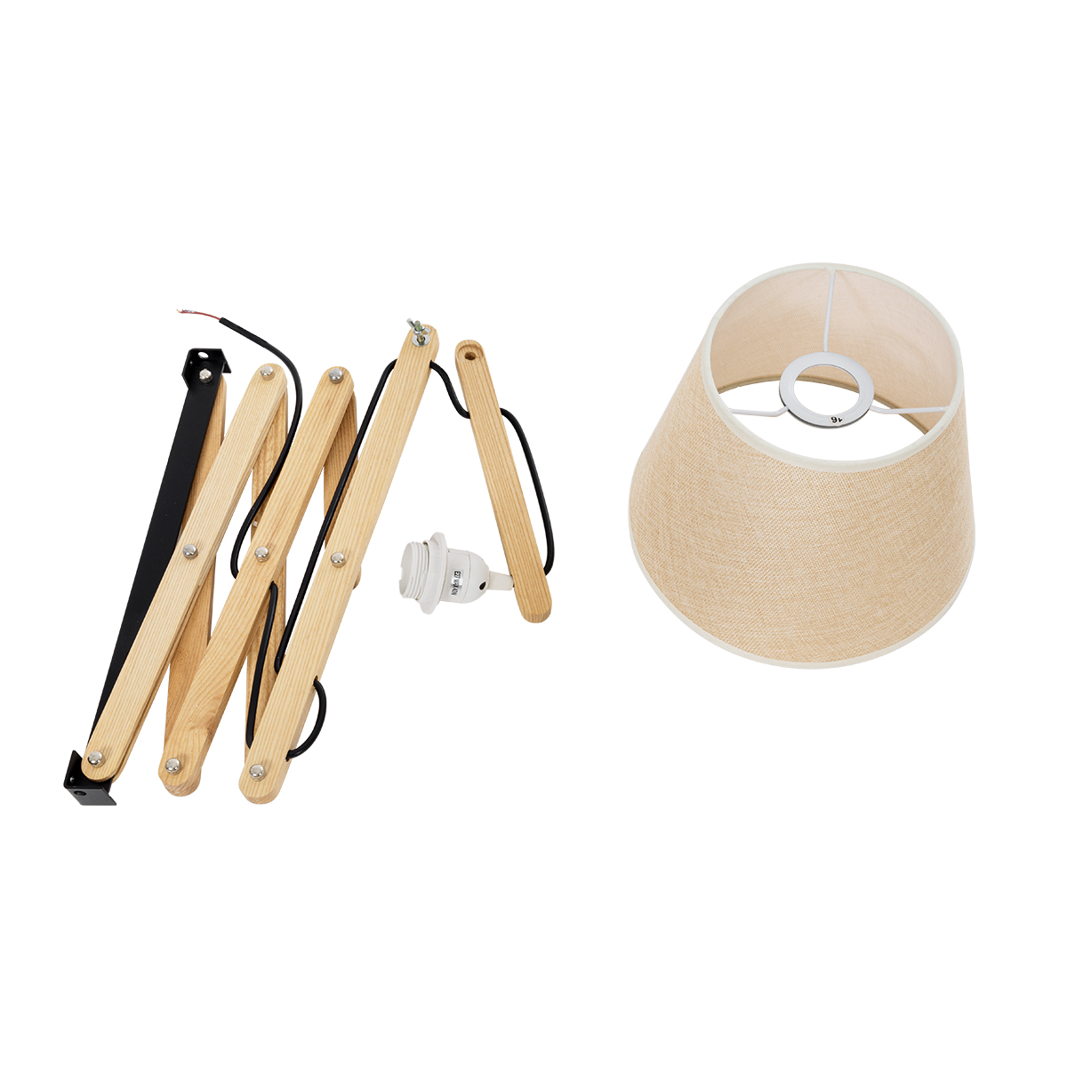 LEDTM® TALISHA 02028 Μοντέρνο Φωτιστικό Τοίχου - Απλίκα με Ντουί 1 x E27 AC 220-240V IP20 - Μπεζ - Μ100 x Π15 x Υ36cm - Image 9