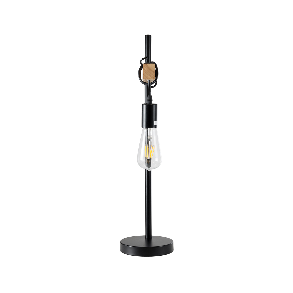 LEDTM® MINDELO 02032 Μοντέρνο Επιτραπέζιο Φωτιστικό Πορτατίφ με Ντουί 1 x E27 AC 220-240V IP20 - Μαύρο & Μπεζ - Μ25 x Π15 x Υ60cm - Image 4