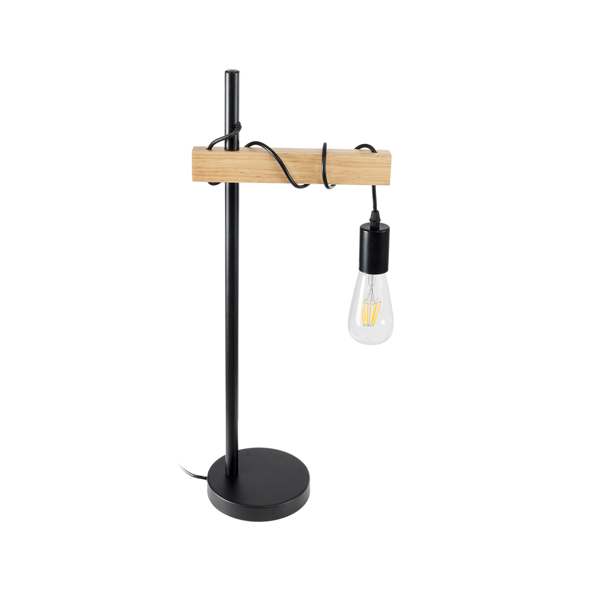 LEDTM® MINDELO 02032 Μοντέρνο Επιτραπέζιο Φωτιστικό Πορτατίφ με Ντουί 1 x E27 AC 220-240V IP20 - Μαύρο & Μπεζ - Μ25 x Π15 x Υ60cm - Image 7
