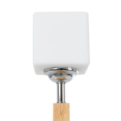 LEDTM® COVE 02037 Μοντέρνο Επιτραπέζιο Φωτιστικό Πορτατίφ Μονόφωτο 1 x E27 IP20 Μπεζ Ξύλο, Ασημί Μέταλλο με Λευκό Γυαλί - Μ12 x Π12 x Υ25cm - Image 5