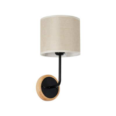 Alternative view of LEDTM® MANU 02043 Μοντέρνο Φωτιστικό Τοίχου - Απλίκα με Ντουί 1 x E27 AC 220-240V IP20 - Μαύρο & Μπεζ - Μ18 x Π20 x Υ37cm