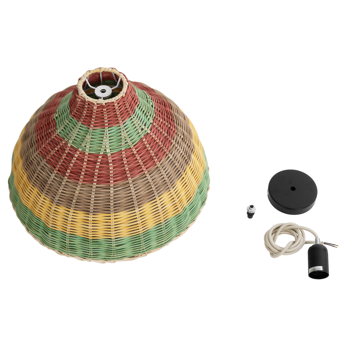 LEDTM® CABALLEROS 02053 Boho Κρεμαστό Φωτιστικό Οροφής με Ντουί 1 x E27 AC 220-240V IP20 - Πολύχρωμο - Μ40 x Π40 x Υ27cm - Image 11
