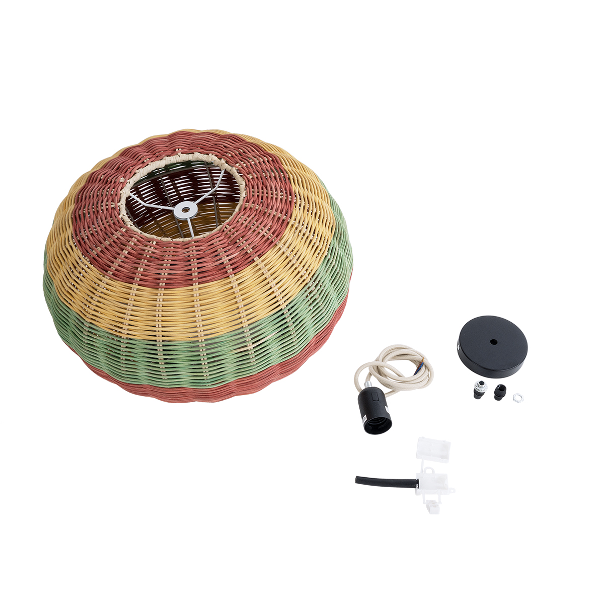 LEDTM® CABALLEROS 02055 Boho Κρεμαστό Φωτιστικό Οροφής με Ντουί 1 x E27 AC 220-240V IP20 - Πολύχρωμο - Μ40 x Π40 x Υ25cm - Image 10