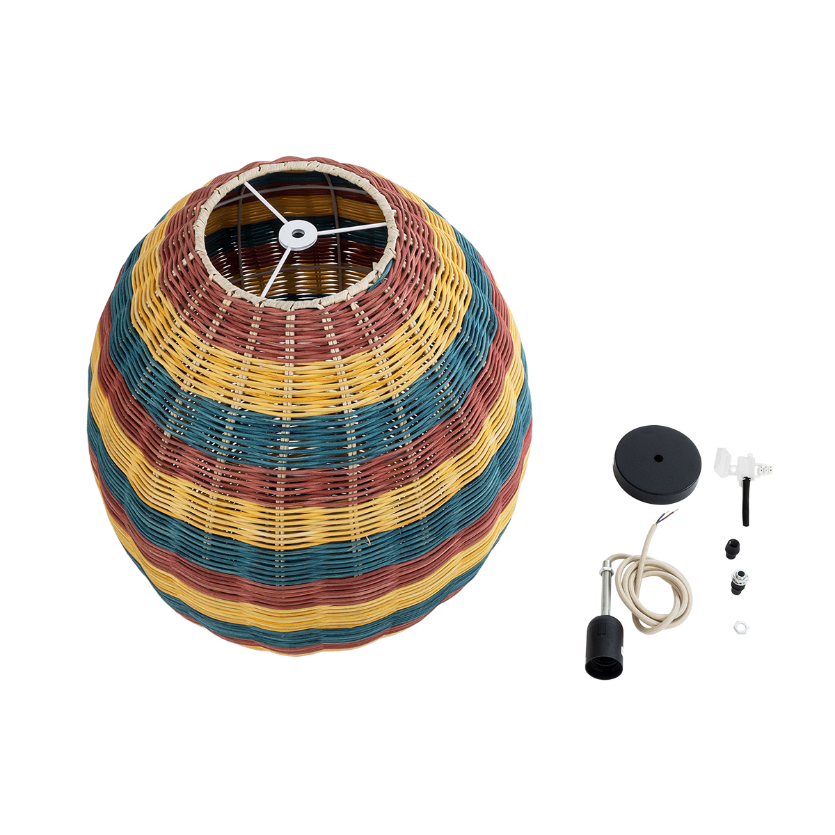 LEDTM® CABALLEROS 02065 Boho Κρεμαστό Φωτιστικό Οροφής με Ντουί 1 x E27 AC 220-240V IP20 - Πολύχρωμο - Μ40 x Π40 x Υ50cm - Image 10