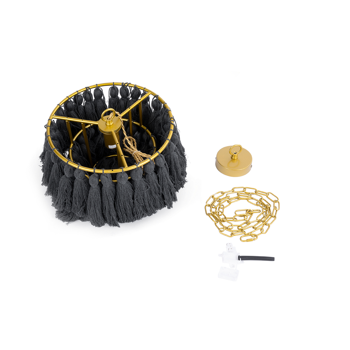 LEDTM® MISSOULA 02087 Boho Κρεμαστό Φωτιστικό Οροφής με Ντουί 1 x E27 AC 220-240V IP20 - Μαύρο & Χρυσό - Μ30 x Π30 x Υ40cm - Image 10