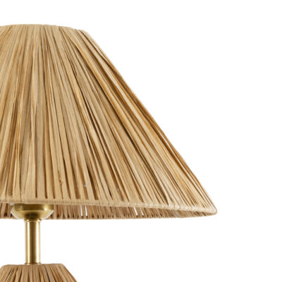 LEDTM® LUANA 02107 Boho Επιτραπέζιο Φωτιστικό Πορτατίφ Μονόφωτο 1 x E27 IP20 Μπεζ Raffia - Μ40 x Π40 x Υ50cm - Image 5