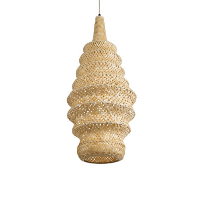 LEDTM® MAUI 02114 Boho Κρεμαστό Φωτιστικό Πλέγμα Μονόφωτο 1 x E27 IP20 Μπεζ Ξύλο - Μ30 x Π30 x Y77cm - Image 6