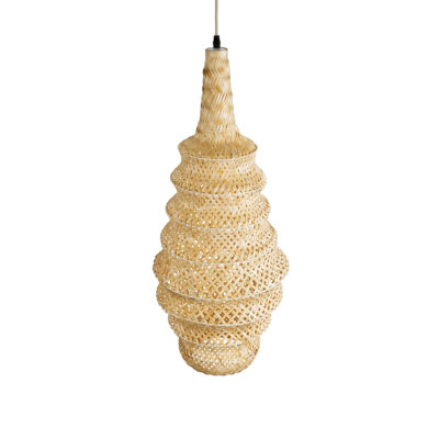 LEDTM® MAUI 02114 Boho Κρεμαστό Φωτιστικό Πλέγμα Μονόφωτο 1 x E27 IP20 Μπεζ Ξύλο - Μ30 x Π30 x Y77cm - Image 7