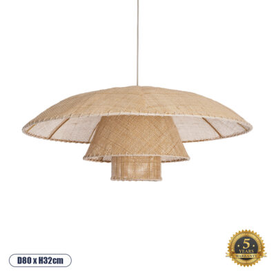 LEDTM® ZORA 02139 Boho Κρεμαστό Φωτιστικό Οροφής με Ντουί 1 x E27 AC 220-240V IP20 - Μπεζ - Μ80 x Π80 x Υ32cm