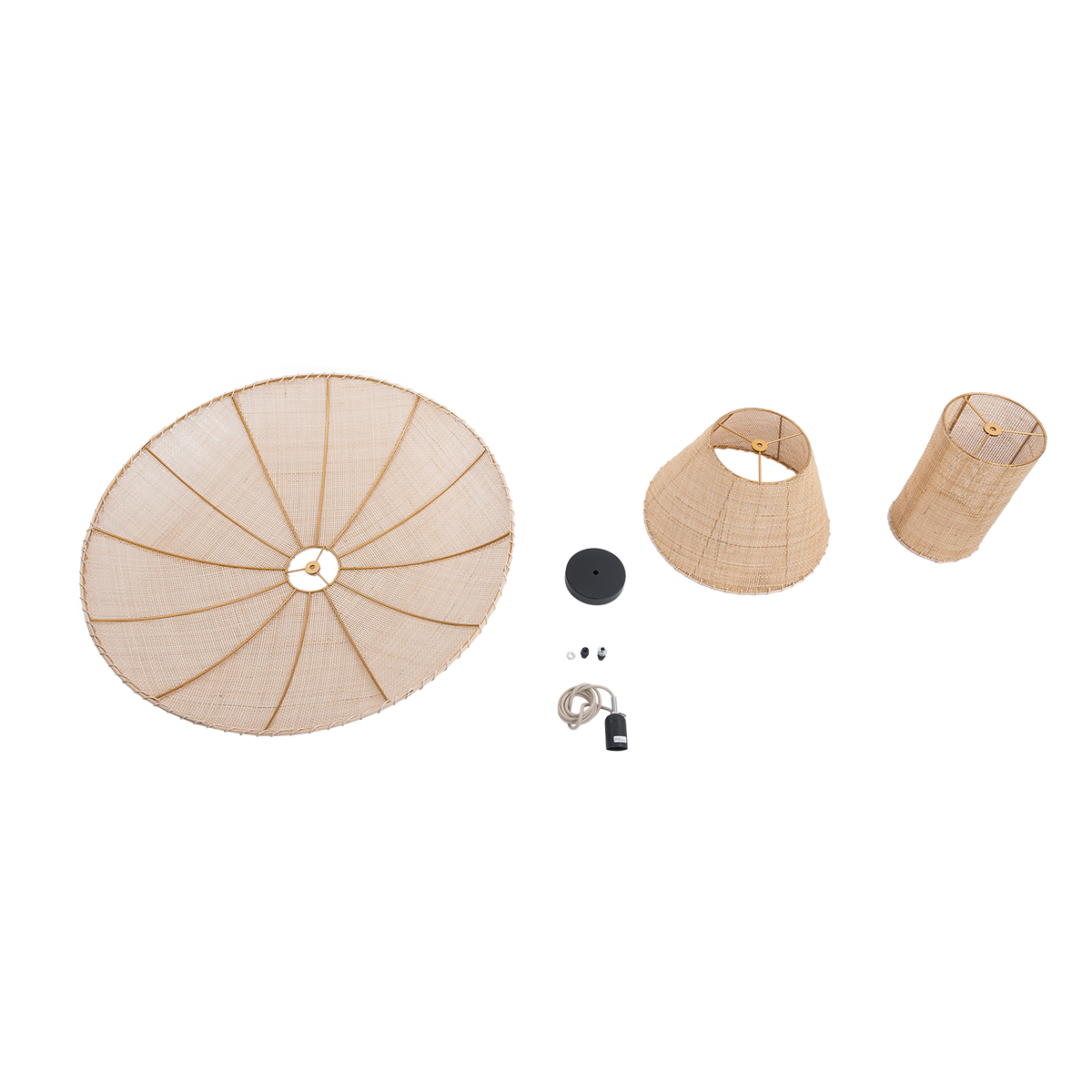 LEDTM® ZORA 02139 Boho Κρεμαστό Φωτιστικό Οροφής με Ντουί 1 x E27 AC 220-240V IP20 - Μπεζ - Μ80 x Π80 x Υ32cm - Image 10