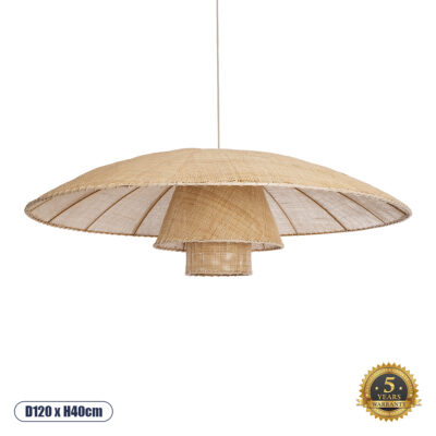 LEDTM® ZORA 02140 Boho Κρεμαστό Φωτιστικό Οροφής με Ντουί 1 x E27 AC 220-240V IP20 - Μπεζ - Μ120 x Π120 x Υ40cm